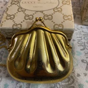 Gold Vintage Gucci Evening Bag w/Gold strap